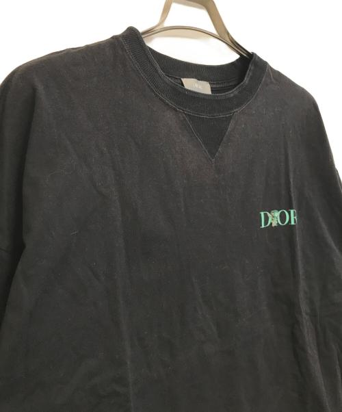 Christian Dior（クリスチャン ディオール）Christian Dior (クリスチャン ディオール) フラワー刺繍Tシャツ ブラック サイズ:Mの古着・服飾アイテム