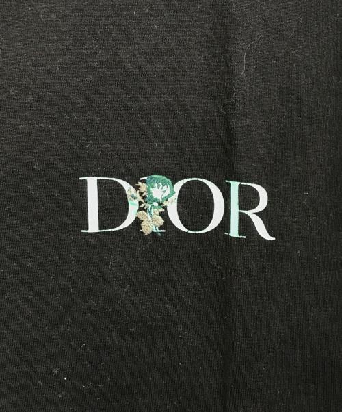 Christian Dior（クリスチャン ディオール）Christian Dior (クリスチャン ディオール) フラワー刺繍Tシャツ ブラック サイズ:Mの古着・服飾アイテム
