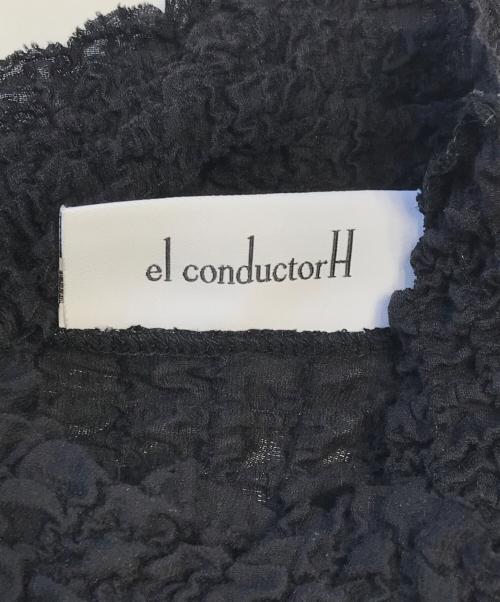 el conductorh（コンダクター）el conductorH (コンダクター) BUMPY TURTLE NECK TOP ブラック サイズ:2の古着・服飾アイテム