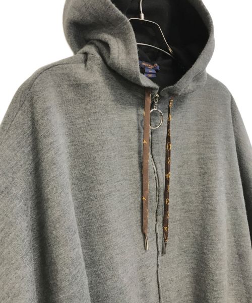 LOUIS VUITTON（ルイ ヴィトン）LOUIS VUITTON (ルイ ヴィトン) カシミヤ ハーフジップ フーディッド ポンチョ グレー サイズ:Ｍの古着・服飾アイテム