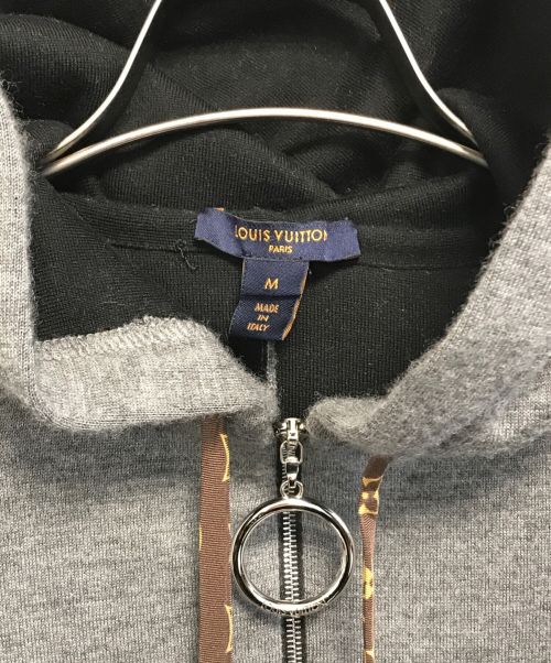 LOUIS VUITTON（ルイ ヴィトン）LOUIS VUITTON (ルイ ヴィトン) カシミヤ ハーフジップ フーディッド ポンチョ グレー サイズ:Ｍの古着・服飾アイテム