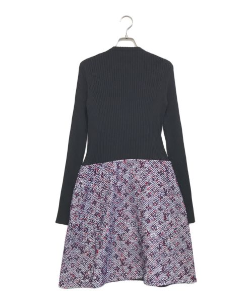 LOUIS VUITTON（ルイ ヴィトン）LOUIS VUITTON (ルイ ヴィトン) モノグラム ツイード ワンピース ブラック サイズ:40の古着・服飾アイテム