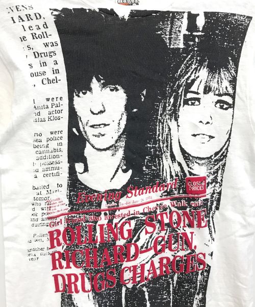 バンドTシャツ（バンドTシャツ）バンドTシャツ (バンドTシャツ) 80s Keith Richards(キース・リチャーズ) バンドTシャツ ホワイト サイズ:Ｍの古着・服飾アイテム