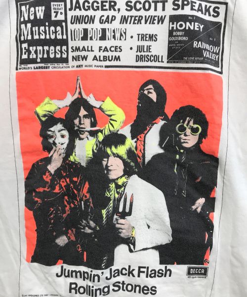 バンドTシャツ（バンドTシャツ）バンドTシャツ (バンドTシャツ) 80s The Rolling Stone(ザ・ローリング・ストーンズ) バンドTシャツ ホワイト サイズ:Ｍの古着・服飾アイテム