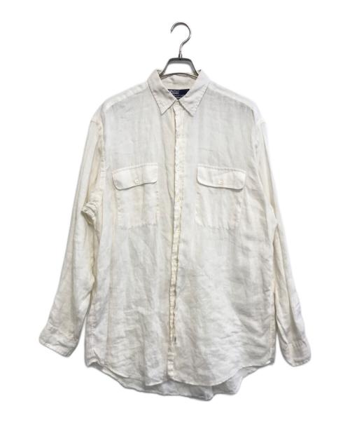 POLO RALPH LAUREN（ポロ・ラルフローレン）POLO RALPH LAUREN (ポロ・ラルフローレン) リネンシャツ ホワイト サイズ:Mの古着・服飾アイテム