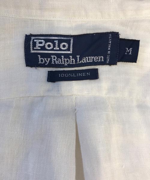 POLO RALPH LAUREN（ポロ・ラルフローレン）POLO RALPH LAUREN (ポロ・ラルフローレン) リネンシャツ ホワイト サイズ:Mの古着・服飾アイテム