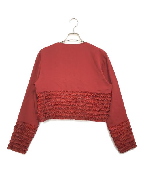 JUNIOR GAULTIER（ジュニアゴルチエ）JUNIOR GAULTIER (ジュニアゴルチエ) ノーカラージャケット レッド サイズ:40の古着・服飾アイテム