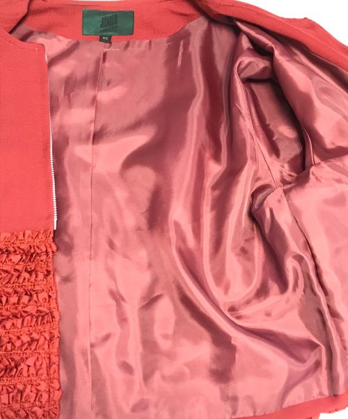 JUNIOR GAULTIER（ジュニアゴルチエ）JUNIOR GAULTIER (ジュニアゴルチエ) ノーカラージャケット レッド サイズ:40の古着・服飾アイテム