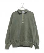 WIND AND SEAウィンダンシー）の古着「REDWOOD CLASSICS x WDS Pigment Bear Polo」｜カーキ