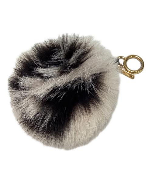 FENDI（フェンディ）FENDI (フェンディ) ボンボンチャーム ブラック×ホワイトの古着・服飾アイテム