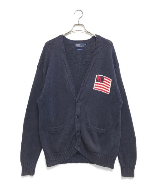POLO RALPH LAUREN（ポロ・ラルフローレン）POLO RALPH LAUREN (ポロ・ラルフローレン) 星条旗ニットカーディガン ネイビー サイズ:Mの古着・服飾アイテム