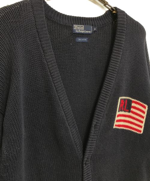 POLO RALPH LAUREN（ポロ・ラルフローレン）POLO RALPH LAUREN (ポロ・ラルフローレン) 星条旗ニットカーディガン ネイビー サイズ:Mの古着・服飾アイテム