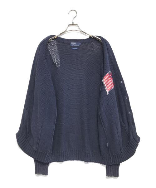 POLO RALPH LAUREN（ポロ・ラルフローレン）POLO RALPH LAUREN (ポロ・ラルフローレン) 星条旗ニットカーディガン ネイビー サイズ:Mの古着・服飾アイテム