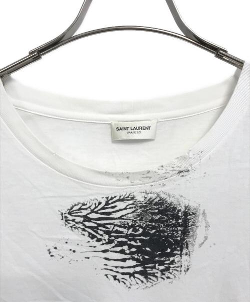Saint Laurent Paris（サンローランパリ）Saint Laurent Paris (サンローランパリ) 両面プリント Tシャツ ホワイト サイズ:Mの古着・服飾アイテム
