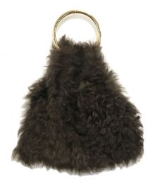 CARUS（カルス）の古着「ムートンファーハンドバッグ」｜ブラウン