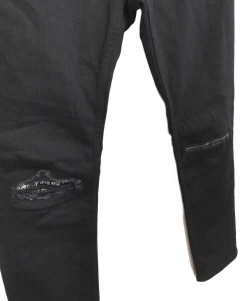 MINED（マインド）MINED (マインド) ダメージ加工デニムパンツ ブラック サイズ:MEDIUMの古着・服飾アイテム