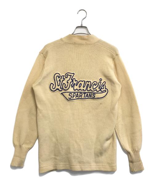 LA SALLE PROCURE（ラサール プロキュア）LA SALLE PROCURE (ラサール プロキュア) レタードカーディガン ベージュ サイズ:46の古着・服飾アイテム