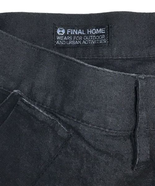 FINAL HOME（ファイナルホーム）FINAL HOME (ファイナルホーム) コットンリネンギャザーギミックパンツ ブラック サイズ:Mの古着・服飾アイテム