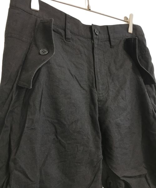 FINAL HOME（ファイナルホーム）FINAL HOME (ファイナルホーム) コットンリネンギャザーギミックパンツ ブラック サイズ:Mの古着・服飾アイテム