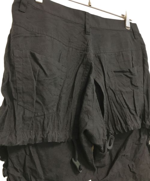 FINAL HOME（ファイナルホーム）FINAL HOME (ファイナルホーム) コットンリネンギャザーギミックパンツ ブラック サイズ:Mの古着・服飾アイテム