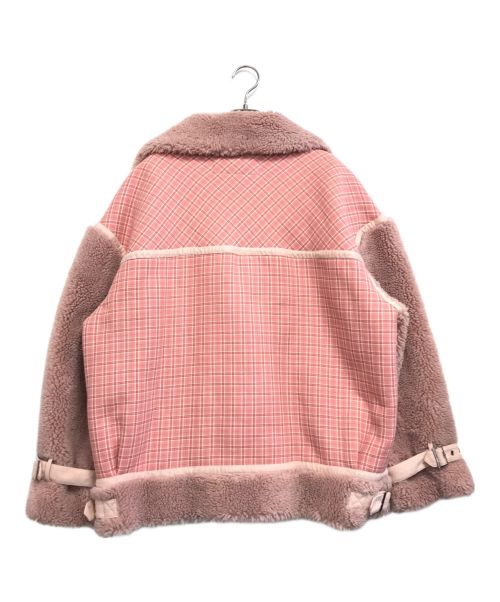 HEIHEI（ヘイヘイ）HEIHEI (ヘイヘイ) 切替ボアジャケット ピンク サイズ:表記なしの古着・服飾アイテム