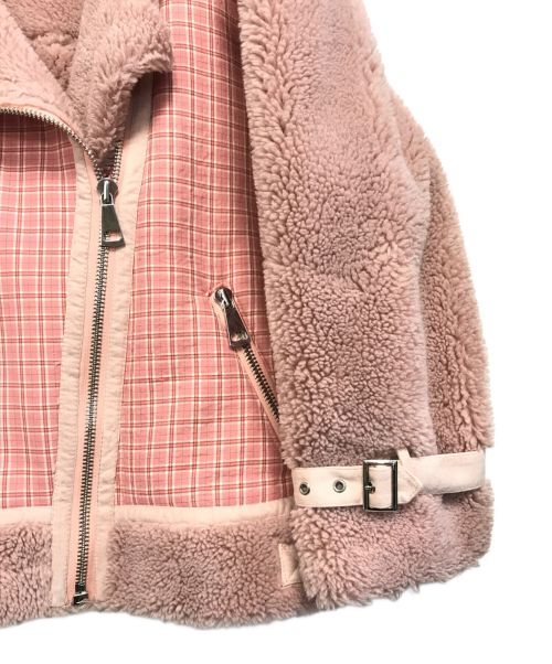 HEIHEI（ヘイヘイ）HEIHEI (ヘイヘイ) 切替ボアジャケット ピンク サイズ:表記なしの古着・服飾アイテム