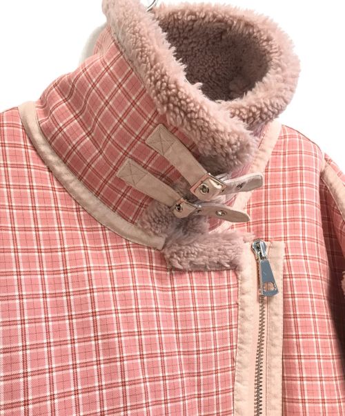 HEIHEI（ヘイヘイ）HEIHEI (ヘイヘイ) 切替ボアジャケット ピンク サイズ:表記なしの古着・服飾アイテム