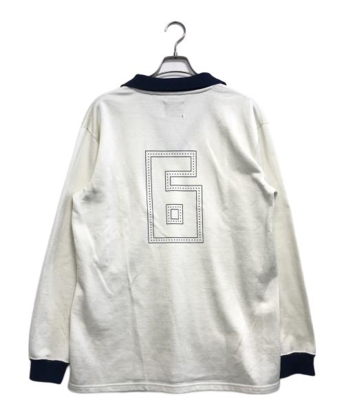 Tiga Igari（タイガ イガリ）Tiga Igari (タイガ イガリ) Two．Tone Racing Shirt ホワイト サイズ:Mの古着・服飾アイテム