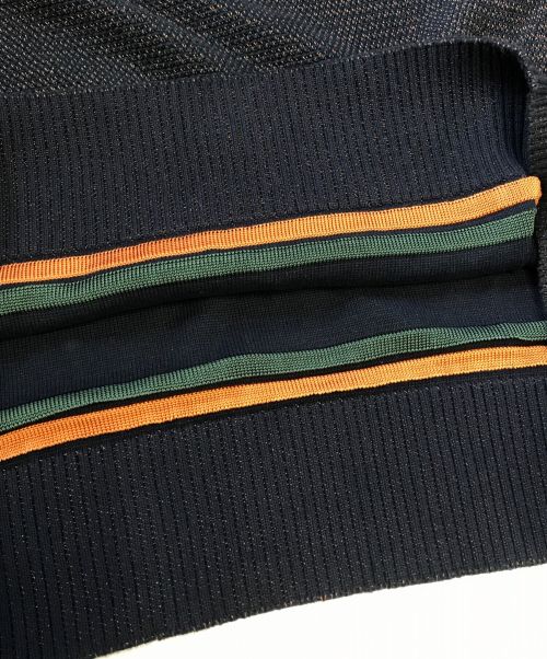 COGNOMEN（コグノーメン）COGNOMEN (コグノーメン) THREE-TONE KNIT PULLOVER ネイビー サイズ:Mの古着・服飾アイテム