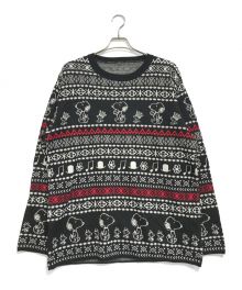 s'yte×PEANUTS（サイト×ピーナッツ）の古着「BULKY WOOL UNIQUE NORDIC PATTERN PULL OVER」｜ブラック