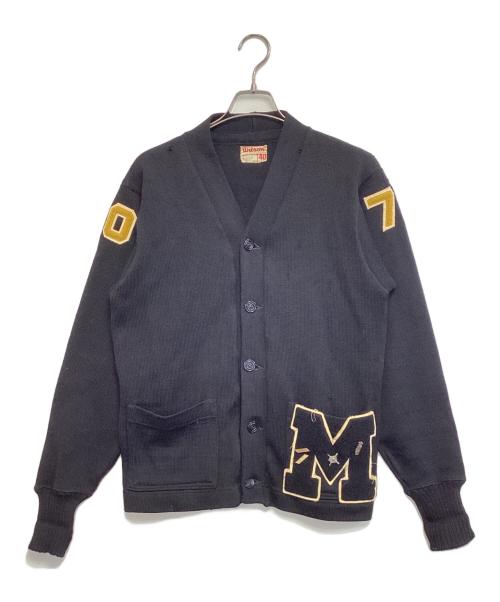 Wilson（ウィルソン）Wilson (ウィルソン) レタードカーディガン ブラック サイズ:40の古着・服飾アイテム