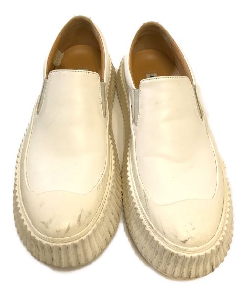 JIL SANDER（ジルサンダー）JIL SANDER (ジルサンダー) プラットフォームスリッポン ホワイト サイズ:39の古着・服飾アイテム