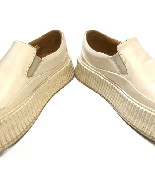 JIL SANDER（ジルサンダー）JIL SANDER (ジルサンダー) プラットフォームスリッポン ホワイト サイズ:39の古着・服飾アイテム