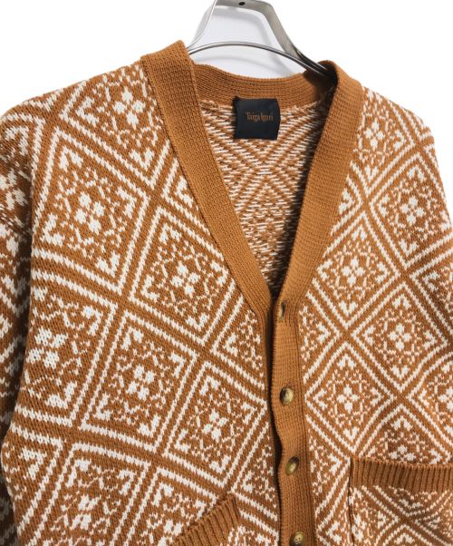 taiga igari（タイガイガリ）TAIGA IGARI (タイガイガリ) Tile Knit Cardigan ブラウン サイズ:Mの古着・服飾アイテム