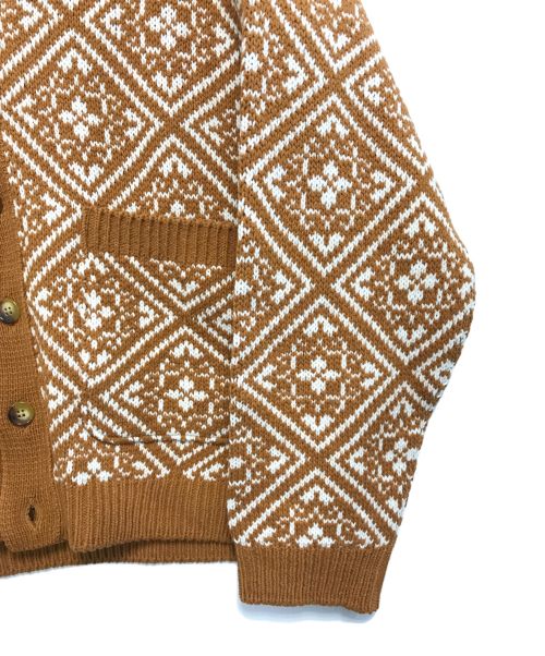 taiga igari（タイガイガリ）TAIGA IGARI (タイガイガリ) Tile Knit Cardigan ブラウン サイズ:Mの古着・服飾アイテム