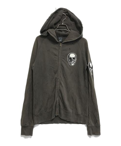 NUMBER (N)INE（ナンバーナイン）NUMBER (N)INE (ナンバーナイン) スカルジップパーカー カーキ サイズ:2の古着・服飾アイテム