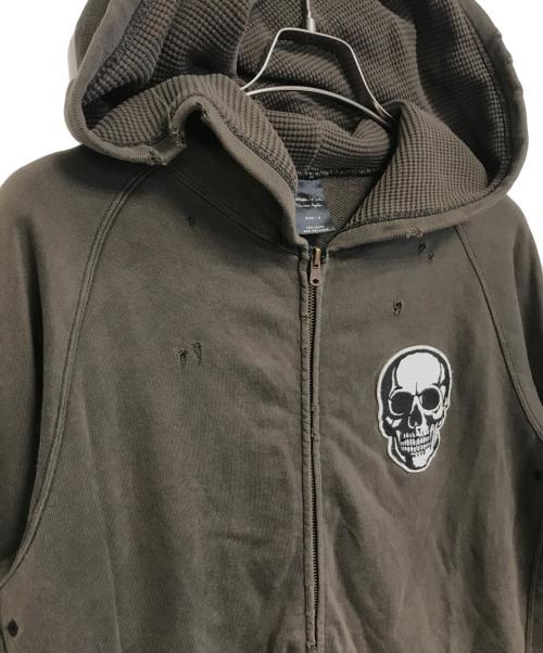 NUMBER (N)INE（ナンバーナイン）NUMBER (N)INE (ナンバーナイン) スカルジップパーカー カーキ サイズ:2の古着・服飾アイテム
