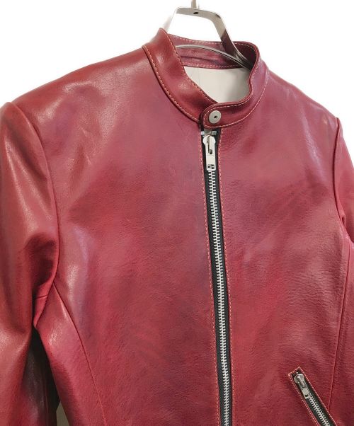 ISAMU KATAYAMA BACKLASH（イサムカタヤマ・バックラッシュ）ISAMU KATAYAMA BACKLASH (イサムカタヤマ・バックラッシュ) シングルライダースジャケット レッド サイズ:M 未使用品の古着・服飾アイテム