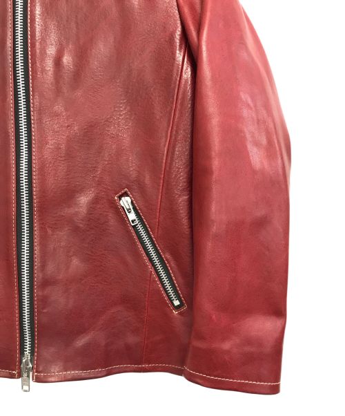 ISAMU KATAYAMA BACKLASH（イサムカタヤマ・バックラッシュ）ISAMU KATAYAMA BACKLASH (イサムカタヤマ・バックラッシュ) シングルライダースジャケット レッド サイズ:M 未使用品の古着・服飾アイテム