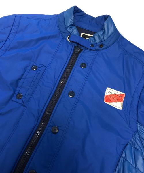 G-STAR RAW（ジースターロゥ）G-STAR RAW (ジースターロゥ) ライダース型ナイロンジャケット ブルー サイズ:Lの古着・服飾アイテム