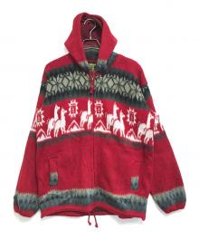 TEJIDOS RUMINAHUI（ヴィンテージ）の古着「ジップニットパーカー」｜レッド
