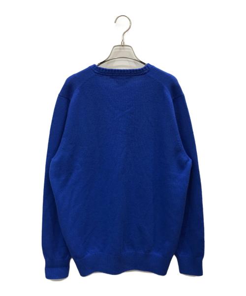gim（ジム）gim (ジム) ハイゲージ Vネック カシミヤ ニット ブルー サイズ:LLの古着・服飾アイテム