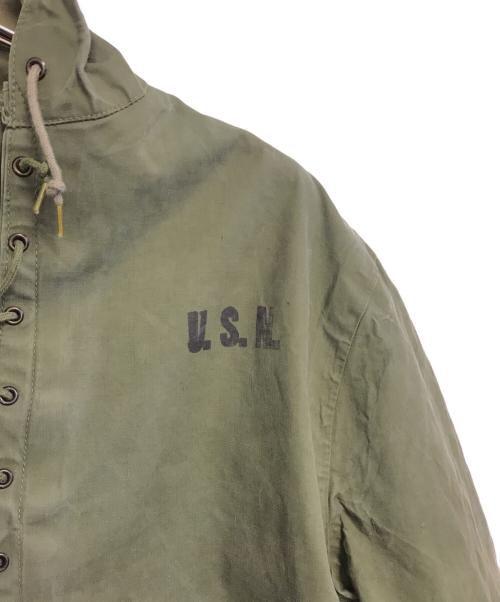 VINTAGE MILITARY（ヴィンテージ ミリタリー）VINTAGE MILITARY (ヴィンテージ ミリタリー) 40s U'S NAVY N-2 DECK RAIN PARKA カーキ サイズ:LARGEの古着・服飾アイテム