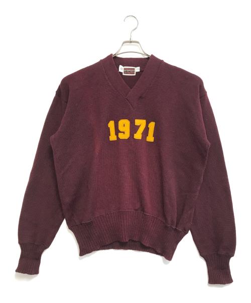 VAN DER VOORT（ファン・デル・フォールト）VAN DER VOORT (ファン・デル・フォールト) レタードニット レッド サイズ:48の古着・服飾アイテム