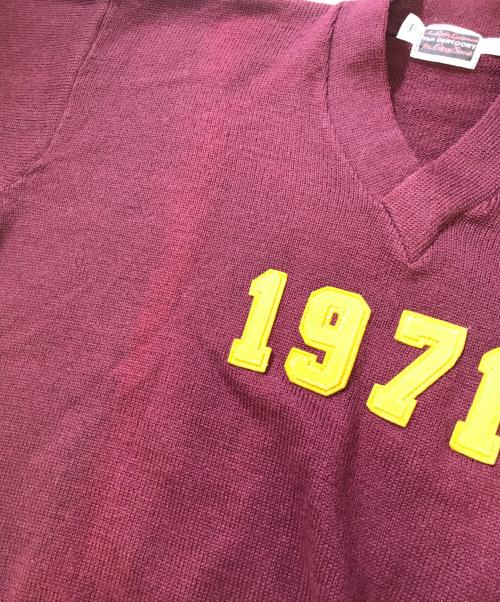 VAN DER VOORT（ファン・デル・フォールト）VAN DER VOORT (ファン・デル・フォールト) レタードニット レッド サイズ:48の古着・服飾アイテム