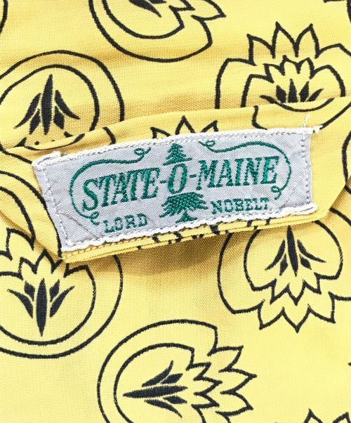 STATE O MAINE（ステートオーメイン）STATE O MAINE (ステートオーメイン) 総柄レーヨンシャツ イエロー サイズ:表記なしの古着・服飾アイテム