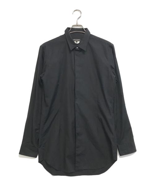 COMME des GARCONS HOMME PLUS（コムデギャルソンオムプリュス）COMME des GARCONS HOMME PLUS (コムデギャルソンオムプリュス) 比翼テープ長袖ロングシャツ ブラック サイズ:Sの古着・服飾アイテム