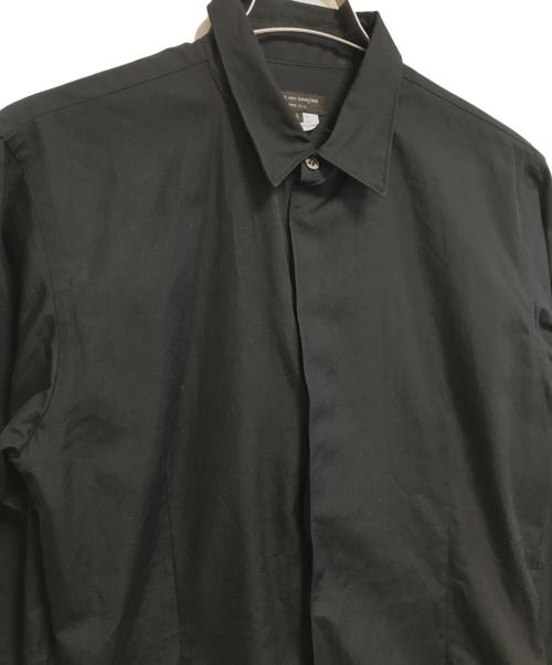 COMME des GARCONS HOMME PLUS（コムデギャルソンオムプリュス）COMME des GARCONS HOMME PLUS (コムデギャルソンオムプリュス) 比翼テープ長袖ロングシャツ ブラック サイズ:Sの古着・服飾アイテム