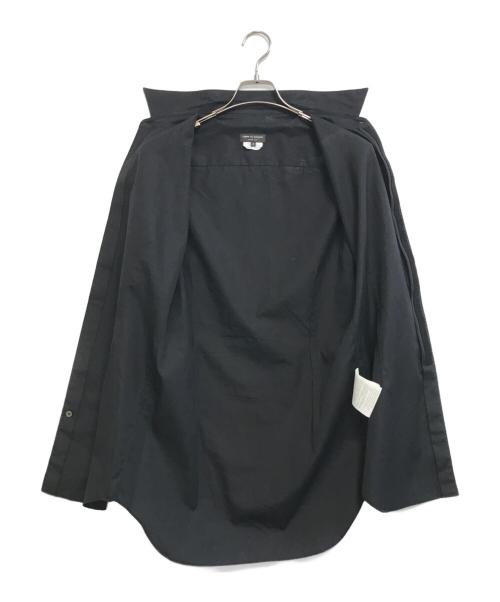 COMME des GARCONS HOMME PLUS（コムデギャルソンオムプリュス）COMME des GARCONS HOMME PLUS (コムデギャルソンオムプリュス) 比翼テープ長袖ロングシャツ ブラック サイズ:Sの古着・服飾アイテム
