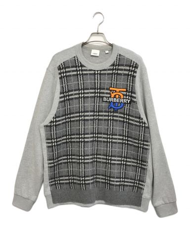 中古・古着通販】BURBERRY (バーバリー) ニット切替スウェット グレー